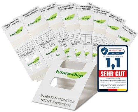 Futura-Shop Schabenfalle | 14 Stück Klebefallen mit starkem Lockstoff | effektives Mittel gegen Schaben, Kakerlaken & andere Insekten | giftfreie Insektenfalle zur Bedarfsermittlung & Monitoring