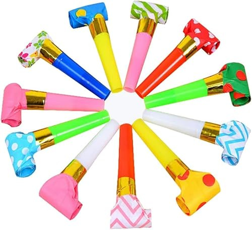 30 Pcs Party Blower Multicolor Musical Blowouts Whistles Funny Party Noisemakers Party Horns Party Supplies