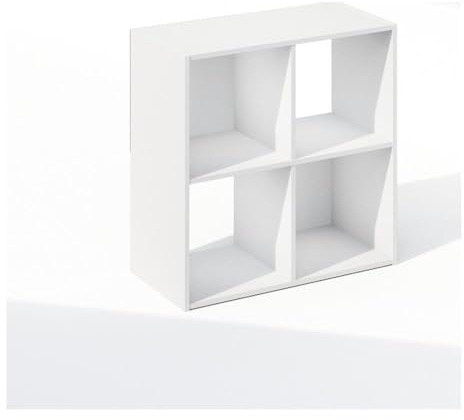Furinno PELLI Estantería De 4 Cubos, Organizador De Almacenamiento, 11,7 X 23,7 X 23,8 Cm, para Sala De Estar, Dormitorio Y Oficina En Casa, Color Blanco