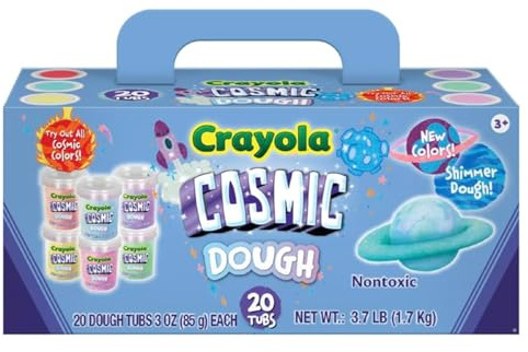 Crayola Cosmic Dough 20pk x 3oz - Special Effects Kids Toys, Party Favors, School Supplies - Sparkly Non-Toxic Play Dough for Creative Learning and Skill Building, Treasure Box Toys for Classroom