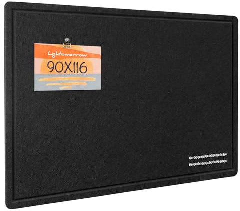 Tablón de anuncios grande de 90 x 118 cm, tablero de fieltro decorativo para pared, tablero de fotos plegable con cinta autoadhesiva, incluye 20 chinchetas, color negro