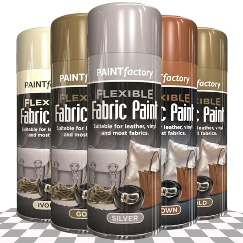 PF Flexible Fabric Paint – Durable Fabric & Leather Reviver, Flexible Coating for Vinyl, Upholstery, Shoes, Handbags & Accessories – Easy Application, Long Lasting Finish (SILVER - 1068)
