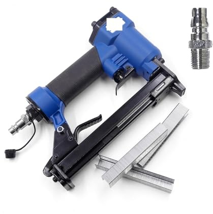 21ga 1000 Pneumatic Air Stapler - Fine Stapler Gun For Furniture Nailer Woodworking - Compressed Air Tool With Pieces Of Nails For Many Holders (JP Male)