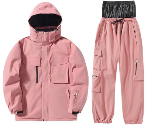 Vhersily 2025 Tuta da Neve da Uomo, Set da Sci Impermeabile, Isolata Antivento, Invernale Caldo Giacce + Pantalone Neve, Attrezzatura da Trekking, per Snowboard, Arrampicata, Pesca, Equitazione Moto