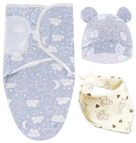 1 Set Di Sacco A Pelo Per Bambini Con Cappello, 1 Asciugamano Triangolare, Coperta In Cotone Per Neonati, Asciugamano Speciale Per Neonati, Bavaglino Da Latte Anti-Sputo.