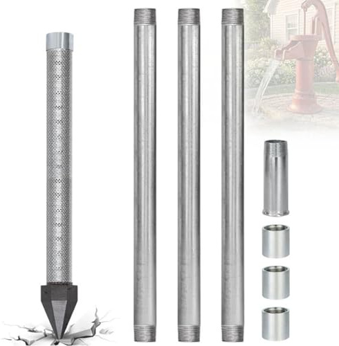 Kit Spetsfilter 1-1/4 Tum Inox, 36 Brunnsspets, DIY Kit 3M/5M, Idealisk För Trädgårdsbevattning Och Gårdspump, Sandfritt Vatten Med 60 Gauze Finmaskigt Filter(3pcs)