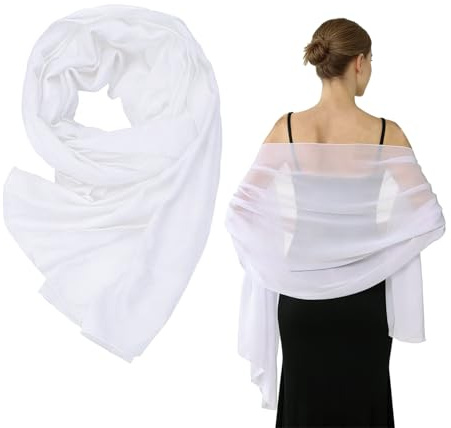 TIHNY Soft Chiffon Shawl for Women, Large & Lightweight Fashionable Wraps and Scarves for Wedding Guest, Party, Formal Occasions and Everyday Wear