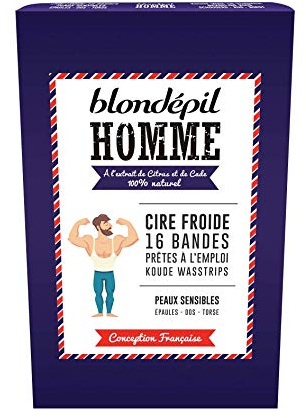 Blondépil Cire Froide pour Épaules Dos/Torse 16 Bandes