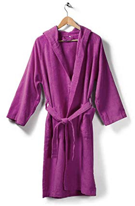 Caleffi - Microsvamp badrock med huva enfärgad L/XL Azalea