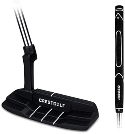 Crestgolf 35 Zoll Edelstahl Golf Insert Putter Blade Golf Putter, Putter für Herren Rechtshänder (schwarz) Herren Rio