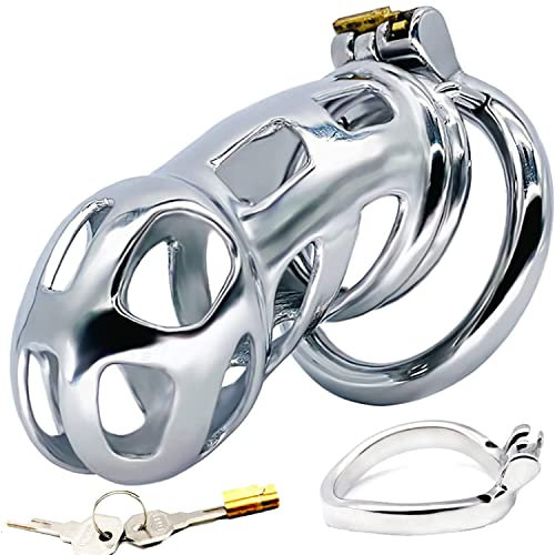 Keuschheitskäfig Edelstahl Herren Metall Lang Peniskäfig Cock Cage Penis Käfige Belüftung Keuschheitsgürtel Für Männer Chastity Cage Male Bondage Sexspielzeug Keuschheit Gerät,Bogenring 45mm