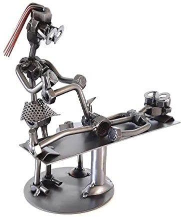 metalman24 Schraubenmännchen Physiotherapeutin I Physiotherapeut Frau I Physiotherapie - Handarbeit Geschenkidee Metallfigur Metallmännchen Stahlfigur Schraubenmännle - Deko für Büro & Zuhause