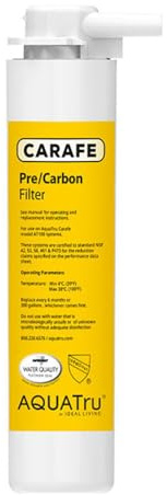 AquaTru Carafe AT100 2-Stage Pre/Carbon Filter | Reduces Sand, Silt, Sediment, Rust, and Particles | Activated Carbon Reduces Chlorine Taste and Odors