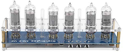 Jenngaoo Tube Clock Nixie, LED Digital Luminous DIY Kit 7 farbige Hintergrundbeleuchtung 24 Stunden Anzeige Digitaluhr Retro Schreibtischdekoration Kindergeschenke, 7,4 X 1,9 Zoll