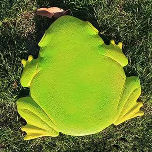 Trittsteine für Garten Froschförmige Trittsteine für Den Gartenweg, 30 X 32 Cm Großer, Dekorativer Trittstein mit Tieren für Den Außenbereich/ Terrasse/ Weg/ Hof/ Teichbereich/ Veranda ( Color : Golde