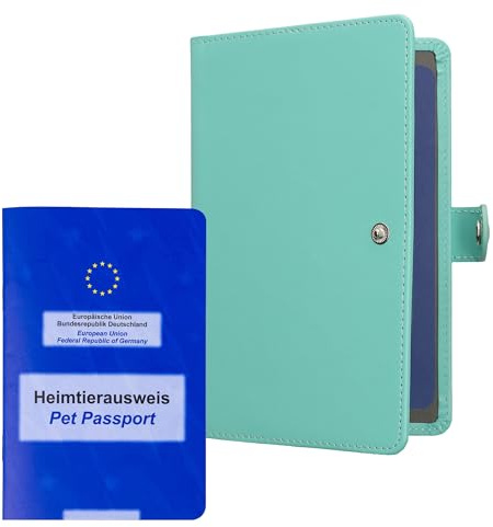 kwmobile Funda para Pasaporte de Animales - Estuche Protector de Cuero sintético con Tapa y botón para Pasaporte Europeo de Mascotas Perros Gatos