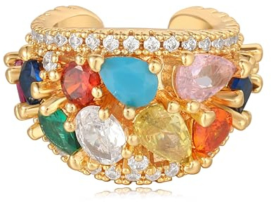LADYGD Rainbow Burst Ear Cuff for Women, Non Piercing Single