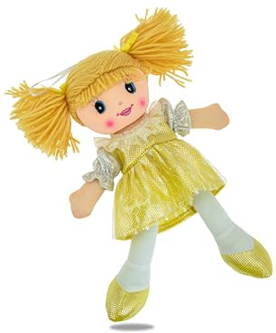 Teorema – Muñeca de Trapo con Vestido de Color Bordado, muñeca de Tela con Pelo de Lana, Juguete para niños, Altura 30 cm