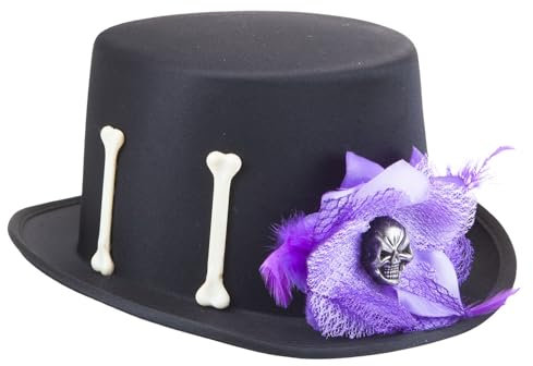 VFM e-Store - Zylinderhut, Voodoo, Knochen, Kostümzubehör, Halloween-Party, Süßes oder Saures, gruselige Halloween-Partys, gruselig, Schreck, Kostüm, ausgefallenes Zubehör und Requisiten, 32 cm,