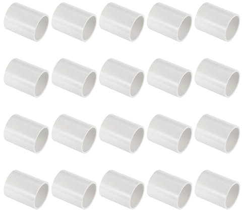 PATIKIL Accoppiatore per Tubo in PVC da 1-1/4, 20 Pezzi Connettore a Presa per Tubo Dritto per Uso Estensione Tubi Sistemi di Irrigazione a Goccia Sprinkler Industriale Domestico, Bianco