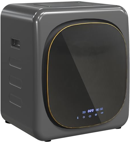 HOMCOM 4kg Vented Tumble Dryer with Deodorize, Smart Mode, 800W Compact Tumble Dryer with Stainless Steel Tub, Front Load, for Flat, Home, RVs, Grey