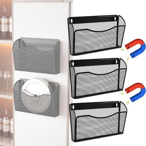 Ysislybin Paquete de 3 Soporte Magnético para Archivos, Organizador Documentos de Oficina Oficinas Sin Taladrar, Soporte de Pared para Revistas Papel Correo, para Refrigeradores Oficinas Gabinetes
