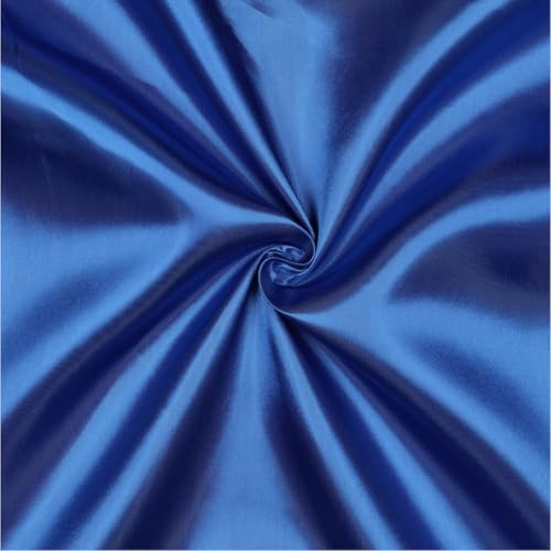 VmG-Store Satin Stoff 2m x 146cm Coupon Satinstoff Keine Meterware seidig Polyester zum Nähen glänzender Dekostoff für Kleidung Vorhänge Kostüme Damen Kleid Rock (009 Kobalt)