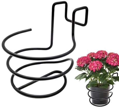 Genérico Macetero Colgable para Balcón,Portamacetas Colgante de Hierro para Barandilla,Cestas de Metal para Macetas y Valla | para Patio Jardín Exterior Balcón Interior
