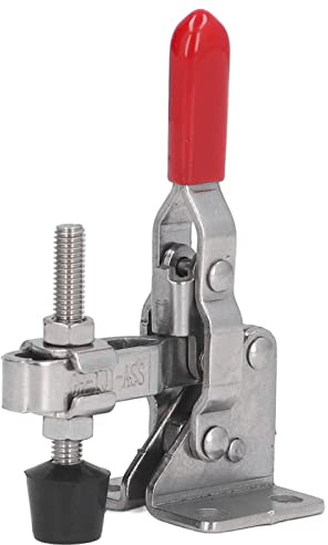Adfaga Pince à bascule verticale, outil de serrage réglable en acier inoxydable robuste avec force de serrage de 70 kg pour les projets de travail du bois et du métal à domicile, a