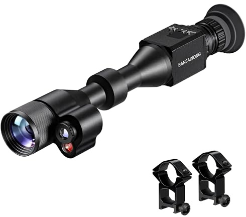 Bansainong 384x288 Thermal Scope, Thermal Riflescope with Night Vision Scope & Adjustable Diopter, 60Hz Refresh Rate, 11 Color Palettes, Dual System for Outdoor Activities Hunting