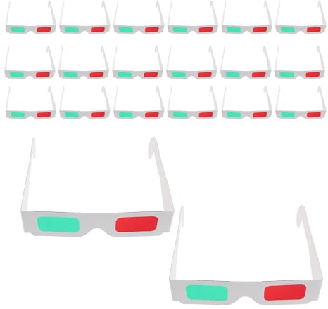 TOYANDONA Lunettes 3D Rouges et Vertes en Carton, Lot de 20, pour Films, Bandes dessinées et expériences scientifiques STEM, avec étui de Protection, pour Adultes et Enfants