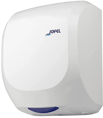 Jofel - Sèche-mains optique haute performance (400 Km/h) 1400W, sec en 10 secondes, sèche-mains automatique, filtre Hepa, anti-vandalisme, modèle AVE Boîtier ABS robuste, AA19000 Blanc