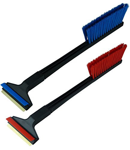 [ 2 Stück ] - Eiskratzer mit Besen Murska Auto Schneebesen mit Eiskratzer Messing Eiskratzer mit Besen Auto Kratzer mit Besen Scheibenkratzer Eisschaber Schneebürste Schneefeger (2x L&P A056 zufällig)