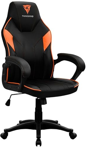 ThunderX3 EC1 Gaming Stuhl für die Besten Gamer und E Sportler, die an PC und Konsolen Spielen Es bietet Komfort und Ergonomie beim Spielen (Schwarz/Orange)