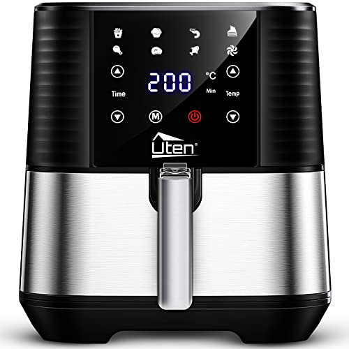 Friteuse Sans Huile, Uten 5.5L Friteuse à Air Chaud Electrique Multifonction Air Fryer Écran Tactile LCD avec 7 programmes 1700W