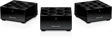 NETGEAR Nighthawk Advanced Whole Home Mesh WiFi 6 System (MK63S) with Free Armor Security – AX1800 Router with 2 Satellite Extenders, Coverage up to 4,500 sq. ft. and 25+ Devices