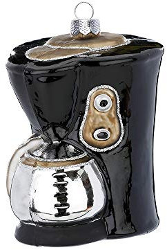 MAGIC Christbaumschmuck Weihnachtskugeln Figuren Glas mundgeblasen Weihnachtskugeln Weihnachtsschmuck Baumkugeln Baumschmuck, Kaffeemaschine, Glas, 10 cm, Figürlicher Glasschmuck