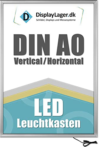 DisplayLager - LED Plakatrahmen DIN A0, Silber, 25mm Aluminium Profil, inkl. entspiegelter Schutzscheibe