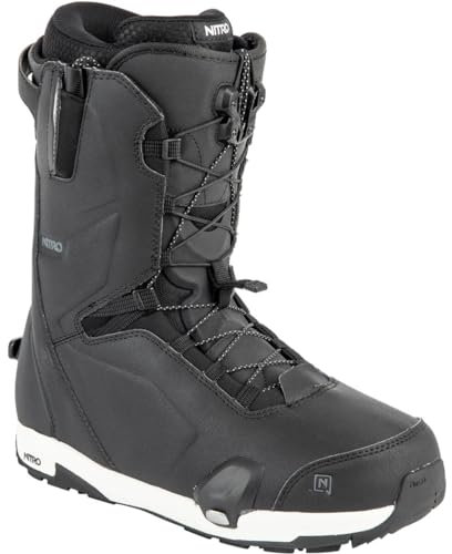 Nitro Herren Snowboards Profile TLS 23 All Mountain Freeride Freestyle Highend Premium Schnellschnürsystem Step On Boot Snowboardboot, Black, MP 31,0 // EU 46 2/3 // US 13