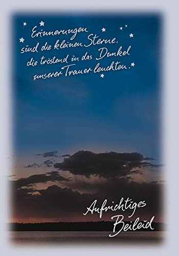 Perleberg Trauerkarte - Basic-Classic-Collection - Trauerkarten mit Umschlag - Liebevolle Beileidskarten mit Umschlag - Danksagungskarten Trauer - hochwertige Karten zur Trauer in 11,6 x 16,6 cm