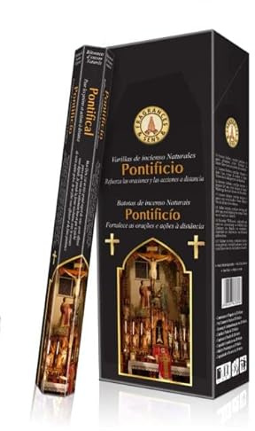120 bastoncini di incenso 6 scatole esagonali x 20 Incensi religiosi Fragranze & Sens - no tossico no lavoro minori - con preghiera onomastico + portaincenso omaggio (Pontificio)