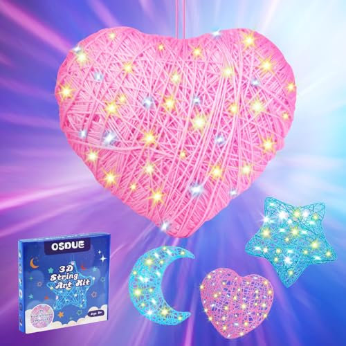 OSDUE Set de Manualidades de Hilo 3D, Juguete de Linterna en Forma de Corazón en Forma de Estrella Regalo Años Regalo Creativo Set de Manualidades