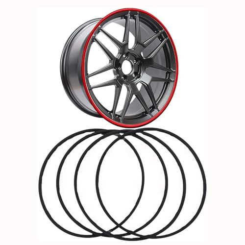 Wheel Protector 17-22 Inch Light Alloy Wheel Edge Rim Protectors, 4PCS Automobile Wheel Hub Anti-collision Protection Ring, Vehicle DIY Adhesive Modification Edge Trim Strip, For All Car Models(Schwar