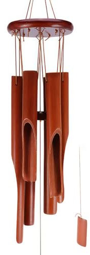 Carillon Éolien en Bambou pour Extérieur, Jardin, Cour, Terrasse, Décoration d'Intérieur, Décoration De La Maison, Décoration pour Femme, Fête des Mères, Cimetière Extérieur, 78CM