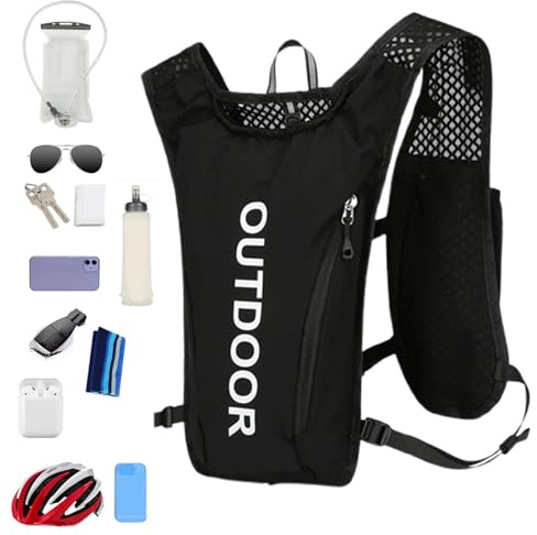 Mochila de hidratación, chaleco de carreras, mochila de agua Corriente, 5L, correas de pecho ligeras, transpirables y ajustables para hombre mujer y maratón