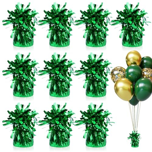 Niuny Pesetti per Palloncini Pesi per Palloncini ad Elio 10 pcs Peso per Palloncinis con Lamina Metallica 170g/Pcs Riutilizzabili per Compleanno Feste Celebrazioni Decorazione (Verde)