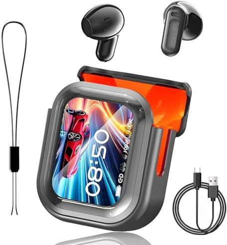 NE20 Traduzione Auricolari True Wireless Bluetooth 5.4 AI Traduttore Auricolari con LCD/LED Touch Screen, HD Stereo, Batteria 48H, IPX6 Impermeabile Sport Cuffie Noise Cancelling(nero)