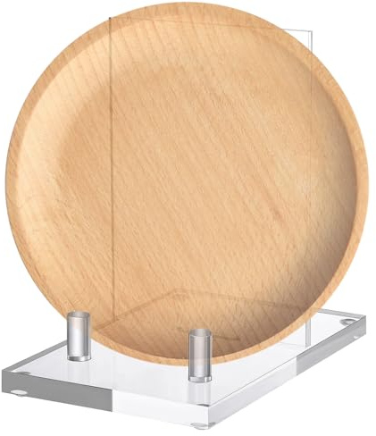 Lunaobrik Transparent bokstativ - 14,5 x 10,0 x 16,8 cm med halkfri bas och vykortshållare | för samlarobjekt, konst, kort, kontor,