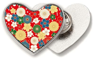 konstblommor japansk stil hjärta metall brosch klämma kärlek