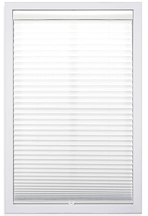 DEZ FURNISHINGS Cordless 1 Light Filtering Pleated Shade, Fabric, 26 W x 48 H, White